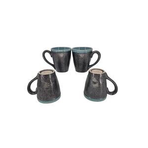 Gibson Elite Couture Coffee Cup Mugs - Set Of 4 -Blue Rim 14 Oz